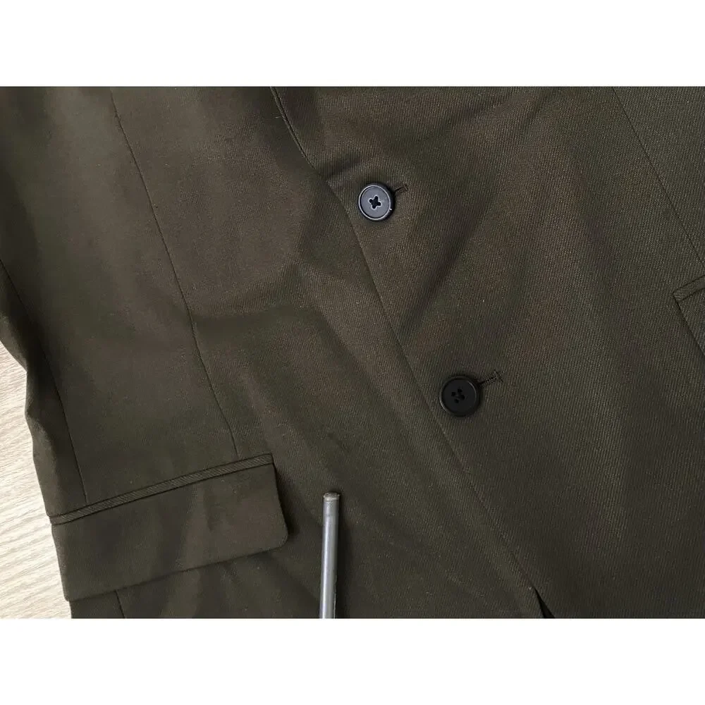 Theory Traceable‎ Wool Twill Sport Coat Jacket Mens 42R Green 2 Button